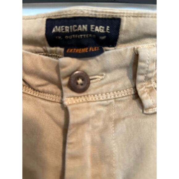 AMERICAN EAGLE Mens 26x28 Khaki Extreme Flex Slim Straight Jeans/Pants/Soft/Nice - Picture 4 of 8